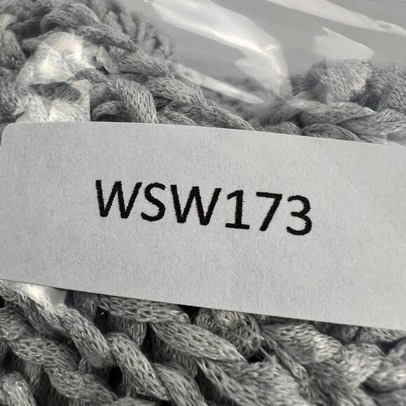 J. McLaughlin Silver Gray Crew Neck Chunky Knit Tunic Sweater Size L Slim Fit - Picture 8 of 9